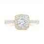 14k Yellow Gold 14k Yellow Gold Custom Diamond Halo Engagement Ring - Top View -  102437 - Thumbnail