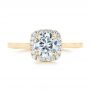 18k Yellow Gold 18k Yellow Gold Custom Diamond Halo Engagement Ring - Top View -  102460 - Thumbnail