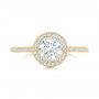 18k Yellow Gold 18k Yellow Gold Custom Diamond Halo Engagement Ring - Top View -  102692 - Thumbnail