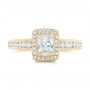 14k Yellow Gold 14k Yellow Gold Custom Diamond Halo Engagement Ring - Top View -  102813 - Thumbnail