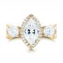 18k Yellow Gold 18k Yellow Gold Custom Diamond Halo Engagement Ring - Top View -  102873 - Thumbnail