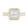 14k Yellow Gold 14k Yellow Gold Custom Diamond Halo Engagement Ring - Top View -  102882 - Thumbnail