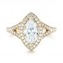 18k Yellow Gold 18k Yellow Gold Custom Diamond Halo Engagement Ring - Top View -  102910 - Thumbnail