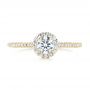 14k Yellow Gold 14k Yellow Gold Custom Diamond Halo Engagement Ring - Top View -  102990 - Thumbnail