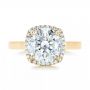 18k Yellow Gold 18k Yellow Gold Custom Diamond Halo Engagement Ring - Top View -  103005 - Thumbnail