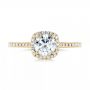 18k Yellow Gold 18k Yellow Gold Custom Diamond Halo Engagement Ring - Top View -  103037 - Thumbnail