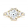 18k Yellow Gold 18k Yellow Gold Custom Diamond Halo Engagement Ring - Top View -  103157 - Thumbnail