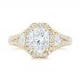 14k Yellow Gold 14k Yellow Gold Custom Diamond Halo Engagement Ring - Top View -  103157 - Thumbnail