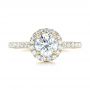 14k Yellow Gold 14k Yellow Gold Custom Diamond Halo Engagement Ring - Top View -  103268 - Thumbnail