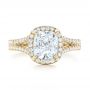 18k Yellow Gold 18k Yellow Gold Custom Diamond Halo Engagement Ring - Top View -  103353 - Thumbnail