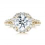 14k Yellow Gold 14k Yellow Gold Custom Diamond Halo Engagement Ring - Top View -  103357 - Thumbnail