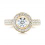 14k Yellow Gold 14k Yellow Gold Custom Diamond Halo Engagement Ring - Top View -  103394 - Thumbnail