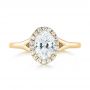 14k Yellow Gold 14k Yellow Gold Custom Diamond Halo Engagement Ring - Top View -  103413 - Thumbnail