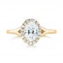 14k Yellow Gold 14k Yellow Gold Custom Diamond Halo Engagement Ring - Top View -  103413 - Thumbnail