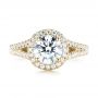 18k Yellow Gold 18k Yellow Gold Custom Diamond Halo Engagement Ring - Top View -  103427 - Thumbnail