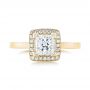 18k Yellow Gold 18k Yellow Gold Custom Diamond Halo Engagement Ring - Top View -  103515 - Thumbnail