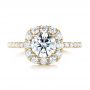 14k Yellow Gold 14k Yellow Gold Custom Diamond Halo Engagement Ring - Top View -  103588 - Thumbnail
