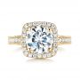 18k Yellow Gold 18k Yellow Gold Custom Diamond Halo Engagement Ring - Top View -  103595 - Thumbnail