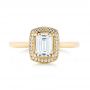 18k Yellow Gold 18k Yellow Gold Custom Diamond Halo Engagement Ring - Top View -  103914 - Thumbnail