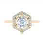 18k Yellow Gold 18k Yellow Gold Custom Diamond Halo Engagement Ring - Top View -  103992 - Thumbnail