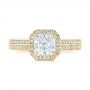 18k Yellow Gold 18k Yellow Gold Custom Diamond Halo Engagement Ring - Top View -  104070 - Thumbnail