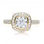 14k Yellow Gold 14k Yellow Gold Custom Diamond Halo Engagement Ring - Top View -  1116 - Thumbnail