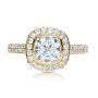 14k Yellow Gold 14k Yellow Gold Custom Diamond Halo Engagement Ring - Top View -  1116 - Thumbnail