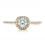 14k Yellow Gold 14k Yellow Gold Custom Diamond Halo Engagement Ring - Top View -  1448 - Thumbnail