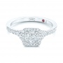  Platinum Platinum Custom Diamond Halo Engagement Ring - Flat View -  102519 - Thumbnail