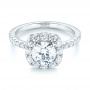  Platinum Custom Diamond Halo Engagement Ring - Flat View -  103588 - Thumbnail