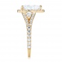 14k Yellow Gold Custom Diamond Halo Engagement Ring - Side View -  103632 - Thumbnail