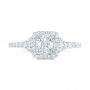  Platinum Platinum Custom Diamond Halo Engagement Ring - Top View -  102519 - Thumbnail