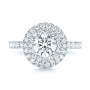 Custom Diamond Halo Engagement Ring - Top View -  103018 - Thumbnail