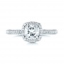 18k White Gold 18k White Gold Custom Diamond Halo Engagement Ring - Top View -  103535 - Thumbnail