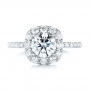  Platinum Custom Diamond Halo Engagement Ring - Top View -  103588 - Thumbnail