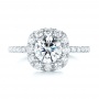  Platinum Custom Diamond Halo Engagement Ring - Top View -  103588 - Thumbnail