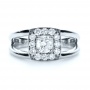  14K Gold Custom Diamond Halo Engagement Ring - Top View -  1126 - Thumbnail