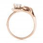 14k Rose Gold 14k Rose Gold Custom Diamond Halo Lily Engagement Ring - Front View -  103335 - Thumbnail