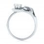 14k White Gold Custom Diamond Halo Lily Engagement Ring - Front View -  103335 - Thumbnail