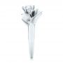  Platinum Platinum Custom Diamond Halo Lily Engagement Ring - Side View -  103335 - Thumbnail