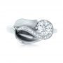 14k White Gold Custom Diamond Halo Lily Engagement Ring - Top View -  103335 - Thumbnail