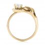 14k Yellow Gold 14k Yellow Gold Custom Diamond Halo Lily Engagement Ring - Front View -  103335 - Thumbnail