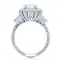  Platinum Custom Diamond Halo And Blue Sapphire Engagement Ring - Front View -  101036 - Thumbnail
