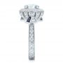 18k White Gold 18k White Gold Custom Diamond Halo And Blue Sapphire Engagement Ring - Side View -  101036 - Thumbnail