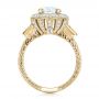 14k Yellow Gold 14k Yellow Gold Custom Diamond Halo And Blue Sapphire Engagement Ring - Front View -  101036 - Thumbnail