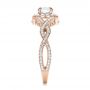14k Rose Gold 14k Rose Gold Custom Diamond Halo And Filigree Engagement Ring - Side View -  100575 - Thumbnail