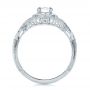 14k White Gold Custom Diamond Halo And Filigree Engagement Ring - Front View -  100575 - Thumbnail