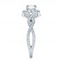 18k White Gold 18k White Gold Custom Diamond Halo And Filigree Engagement Ring - Side View -  100575 - Thumbnail