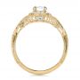 18k Yellow Gold 18k Yellow Gold Custom Diamond Halo And Filigree Engagement Ring - Front View -  100575 - Thumbnail