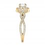 14k Yellow Gold 14k Yellow Gold Custom Diamond Halo And Filigree Engagement Ring - Side View -  100575 - Thumbnail